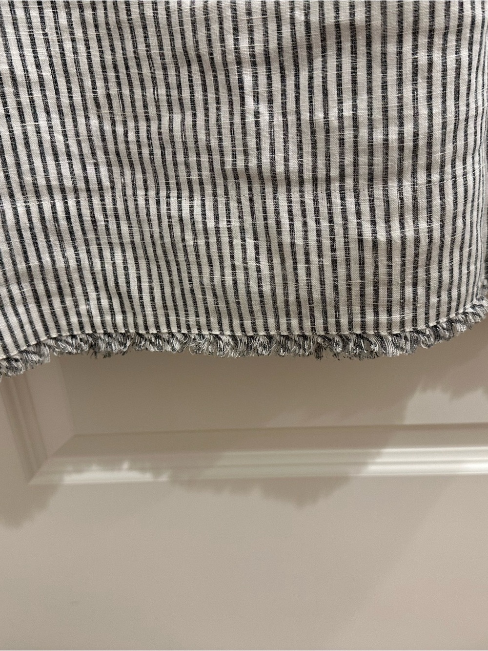 Tommy Bahama Linen Gray & White Striped Sleeveless Shift Dress. - Picture 4 of 5